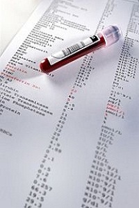 Blood sample with results